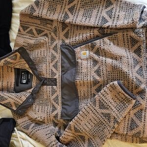 Carhartt Men's Tan and Gray Sweater